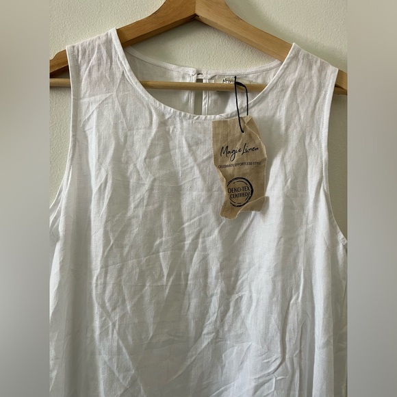 ROYAL TOSCANA LINEN DRESS IN WHITE - Picture 7 of 9